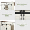 Rolling Kitchen Island Storage Trolley Cart Cabinet with 3 Drawers & Barn Doors