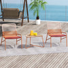 COSTWAY 3 Piece Patio Bistro Set Outdoor Rattan Furniture Set-Orange