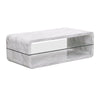 Xono High Gloss Coffee Table With Shelf In Magnesia Marble Effect