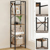 5 Tier Corner Shelves Rustic Bookshelf Storage Display Shelf Units Freesta