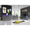 Odessa Grey High Gloss Sideboard With 5 Door 2 Drawer And LED