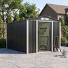 8 x 10ft Garden Shed Metal Apex Roof Outdoor Storage Tool Sheds Lockable Doors