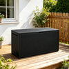 Large Outdoor Storage Box 340L Garden Patio Plastic Chest Lid Container Black