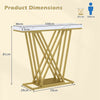 Gold Console Table Modern Sofa Table-White