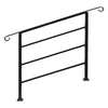 Heavy Duty Outdoor Handrail Black Wrought Iron 1-4 Steps Kit
