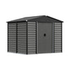 Grey Wood Grain Metal Garden Shed 8x7ft Outdoor Storage House with Foundation