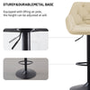 Set of 2/4 Bar Stools Velvet w/Armrest 8cm Thick Seat Swivel Bar Chair Breakfast