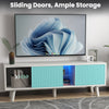 130CM White Modern TV Stand Cabinet Entertainment LED Cupboard Storage Shelf