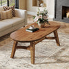120CM Solid Wood Oval Coffee Table Modern Accent Center Table for Living Room