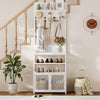 185cm Modern Hall Tree with 7 Hooks, 5-Tier Coat Rack & Shoe Storage Organizer