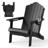 Outdoor Fire Pit Chair Folding Adirondack Chair with High Backrest