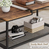2-Tier Coffee Table End Table Living Room Center Table with Mesh Storage Shelf