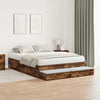 Storage Bed Frame with Drawer Smoked Oak 150 cm Engineered Wood