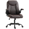 PU Leather Office Desk Chair with Thick Cushion, Brown