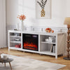 Electric Fireplace With TV Stand Unit Cabinet LED Fire Heater Flame Living Room