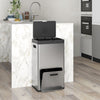 3 Compartment Kitchen Bin, Stainless Steel Pedal Bin for Recycling and Waste