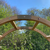 Wooden Garden Arch (Tan) with Metal Ground Spikes - Arbour Plant Support Trellis