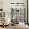 Large Cat Cage, Indoor Cat Enclosure, Four-Tier Cat Playpen with Hammock, Ramps