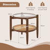 2-Tier Round Side End Table Sofa Beside Accent Coffee Table W/ Storage Shelf