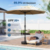 2.7M Garden Parasol Sun Shade Canopy Patio Outdoor Umbrella Crank Tilt UPF 50+