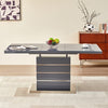 Parini Extending High Gloss Dining Table In Grey With Glass Top