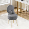 Vanity Chair Fluffy Padded Seat Bedroom Living Room Accent Chair Metal Leg Grey