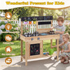 Mud Kitchen for Kids Outdoor Wooden Pretend Play Kitchen with Stoves