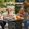 Square Propane Gas Fire Pit Table,12 KW Firepit Outdoor Patio Heater