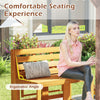 Acacia Wood Outdoor Dining Table with 2 Built-in Chairs