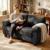 2 Seater Sofa, Chenille Sofa with Spring Cushions, Wide Armrests
