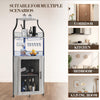 4 Tier Corner Bar Cabinet with LED Light, Glass Holders & Storage,for Home