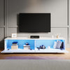 160cm High Gloss White Floating TV Stand Unit Cabinet Wall Mounted Storage Door