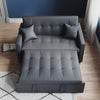 Living Room Sofa Bed Pull Out 2 SeaterConvertible Sleeper 2 with Cushions Grey