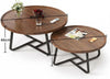 Nesting Coffee Tables Set of 2 Round Stacking Sofa Side Tables for Living Room