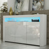 TV Unit | 155cm Sideboard | Cabinet | Cupboard | White High Gloss Doors Free LED
