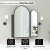 Arched Bathroom Mirror Cabinet Wall Mounted with Storage For Bathroom Black