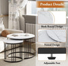 Round Coffee Tables, Set of 2 End Table, Nesting Side Circle, Black