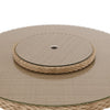 6 Seater Beige Round Rattan Garden Dining Set with Lazy Susan Built-in Ic FTR260