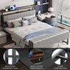 LUXURY GREY FABRIC BED FRAME SET UPHOLSTERED WITH HEADBOARD 4FT6 DOUBLE Jawiwpiv
