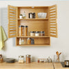 Kitchen Wall Cabinet Bamboo Wall Mounted Upper Cupboard Unit Door Organiser Home