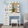 Dressing Table With Drawers LED Mirror Set Makeup Desk Vanity Table Bedroom UK