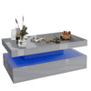 High Gloss LED Coffee Table With Storage 2 Drawers Modern Living Room Furniture