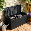 Large Outdoor Storage Box 340L Garden Patio Plastic Chest Lid Container Black