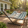 Outdoor Hammock with Stand Detachable Pillow for Garden, Patio, Green