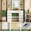Dressing Table w/ Power Outlet 9 Drawer 10x Magnifying Mirror & Led Slide Mirror