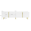 TV Entertainment Cabinet Unit with 4 Doors & Metal Legs for Living Room White