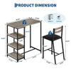 3-Piece Dining Table Set with Storage Shelves,Kitchen Table with 2 Padded Chairs