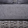 Garden Rattan Furniture 4 Seaters Half-round Patio Outdoor Sofa & Table - Grey