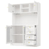 Tall Kitchen Pantry Cupboard, Storage Cabinet for Home Living Dining Room, White