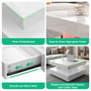 High Gloss LED Coffee Table With 2 Drawers Modern 2 Tier Square Centre Table